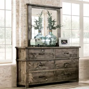 Furniture of America EM7071BR-D Woodburn - Dresser - Ash Brown