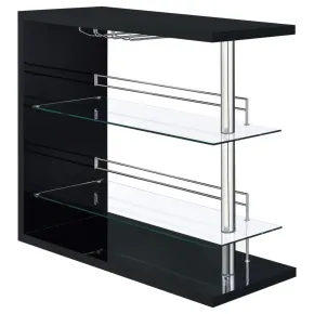 CoasterEssence 100165 Prescott - Rectangular Home Wine Table - Black High Gloss