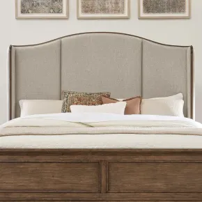 Liberty Furniture 336-BR13HU Harrison Heights - Queen Upholstered Shelter Headboard - Sienna