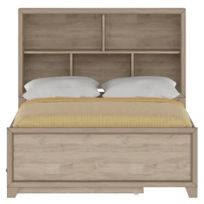 Samuel Lawrence Furniture S496-YBR-15 River Creek - Full Bed with Bookcase Headboard and Trundle - River Birch Brown