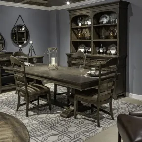 Liberty Furniture 297-DR-5TRS Paradise Valley - 5 Piece Trestle Table Set - Saddle Brown