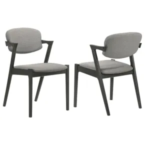 CoasterEssence 115112 Stevie - Padded Wood Dining Arm Chair (Set of 2) - Black