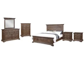 New Classic 00-658-16N New Classic 00-658-16N Mar Vista - 6/6 Eastern King 6 Piece Bedroom Set (Bed & Dresser & Mirror & Chest & 2 Nightstands) - Walnut