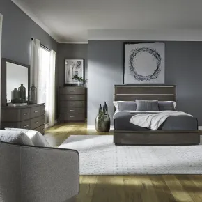 Liberty Furniture 732-BR-KPBDMC Liberty Furniture 732-BR-KPBDMC Cascade Falls - 4 Piece Bedroom Set (King Panel Bed, Dresser & Mirror, Chest) - Satin Espresso