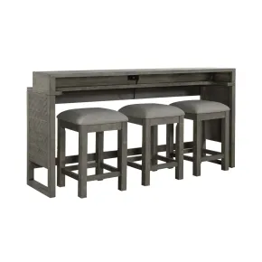 Liberty Furniture 798-OT-4PCS Bartlett Field - 4 Piece Living Room Set (Console Bar Table & 3 Console Stools) - Dusty Taupe