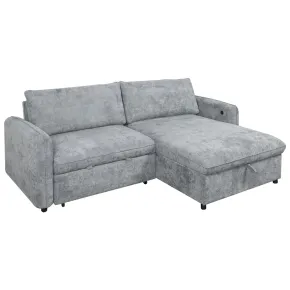 New Classic 27-U1812G-2NP Finn - 2 Piece Sectional (LAF Sofa/Chaise) - Gray