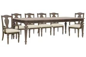 Pulaski Furniture P412240-KIT25 Pulaski Furniture P412240-KIT25 Saddle Creek - Extendable Leg Dining Table With 4 Wood Back Side Chairs And 2 Arms Chairs - Timber Brown