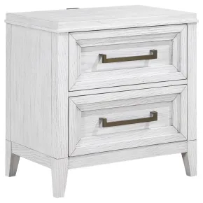 CoasterEveryday 224842 Marielle - 2-Drawer Nightstand Bedside Table - Distressed White