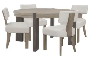 Pulaski Furniture P402230-KIT1 Anderson Park - Round Dining Table With 4 Klismos Dining Chairs - Moose Trail / Frontier Brown