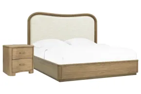Pulaski Furniture BP432-180KG-KIT1 Pulaski Furniture BP432-180KG-KIT1 Leeza - King Upholstered Panel Bed With Nightstand - Brown
