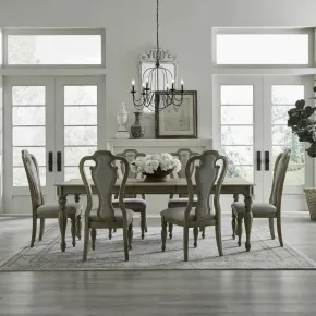 Liberty Furniture 244N-DR-O7RLS Liberty Furniture 244N-DR-O7RLS Magnolia Manor - 7 Piece Rectangular Table Set (Splat Back Upholstered Chairs) - Weathered Bisque