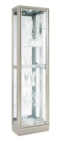 Pulaski Furniture 21455 PFC Curios - Side Entry 5 Shelf Curio Cabinet - Platinum Silver