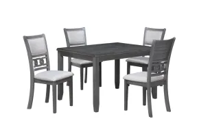 New Classic D1701-548-GRY Gia - 5 Piece Rectangle Dining Set (Table & 4 Chairs) - Gray