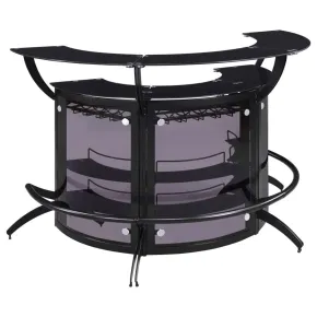 CoasterEssence 182135-S3 Dallas - 3 Piece Curved Freestanding Home Bar Cabinet - Black