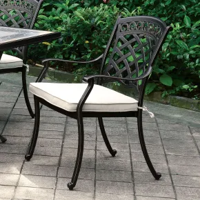 Furniture of America CM-OT2125-AC-4PK Charissa - Arm Chair (Set of 4) - Antique Black / Beige