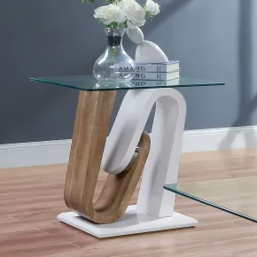 Furniture of America FOA4748E-TABLE Batam - End Table - White / Natural Tone