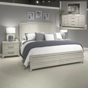Liberty Furniture 694-BR-KCPBDMN Liberty Furniture 694-BR-KCPBDMN New Haven - 4 Piece Bedroom Set (California King Panel Bed, Dresser & Mirror, Night Stand) - Sanctuary White