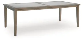 Ashley Furniture P701-625 Rainier Ranch - Rectangle Dining Table With Umbrella Option - Brown / Beige