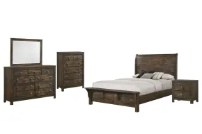 New Classic 00-1334-15C New Classic 00-1334-15C Blue Ridge - 6/6 Eastern King 5 Piece Bedroom Set (Bed & Dresser & Mirror & Nightstand & Chest) - Rustic Gray
