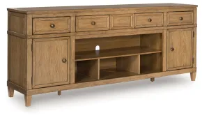 Ashley Furniture W655-68 Sharlance - XL TV Stand With Fireplace Option - Light Brown