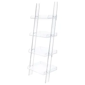 CoasterEssence 801553 Amaturo - 4-Shelf Acrylic Ladder Bookshelf - Clear