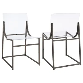 Coaster Fine Furniture 121142 Adino - Acrylic Dining Side Chair (Set of 2) - Black Nickel