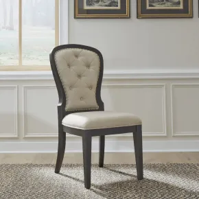 Liberty Furniture 615-C0501S-B Liberty Furniture 615-C0501S-B Americana Farmhouse - Upholstered Tufted Back Side Chair - Black