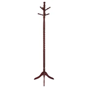CoasterEveryday 3058 Riona - 6 Hook Freestanding Wood Coat Rack Hat Hanger - Merlot