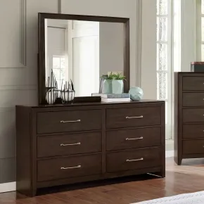 Furniture of America FOA7917D Jamie - Dresser With Support Rail - Walnut