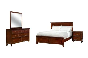 New Classic 02-044C-34N New Classic 02-044C-34N Tamarack - 5/0 Queen 4 Piece Bedroom Set (Bed, Dresser, Mirror, Nightstand) - Brown Cherry
