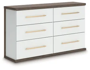 Ashley Furniture PCB1108-31 Kendanport - Six Drawer Dresser - Brown / White