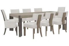 Pulaski Furniture P402240-KIT73 Pulaski Furniture P402240-KIT73 Anderson Park - Leg Dining Table With 6 Klismos Dining Chairs And 2 Upholstered Arm Chairs - Moose Trail / Frontier Brown