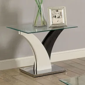 Furniture of America CM4244E-TABLE Sloane - End Table - White / Dark Gray