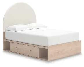 Ashley Furniture PCB1566B5 Ashley Furniture PCB1566B5 Arloster - Full Upholstered Panel Bed With Side Storage Unit - Tan / White