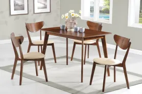 CoasterEssence 103061-S5 Kersey - 5 Piece Rectangular Dining Table Set - Chestnut