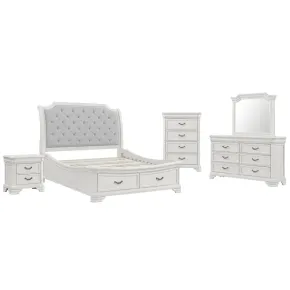 New Classic 00-493W-15C New Classic 00-493W-15C Lyndhurst - 6/6 Eastern King 5 Piece Bedroom Set (Bed, Dresser, Mirror, Chest, Nightstand) - White