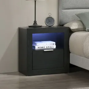 New Classic B1832-040 Asher - Nightstand With LED Light - Smoke