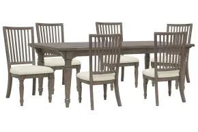 Pulaski Furniture P413240-KIT10 Pulaski Furniture P413240-KIT10 Madison Ridge - Extendable Leg Dining Table With 6 Side Chairs - Natural Bark