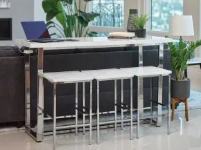 CoasterEveryday 182253 Marmot - 4 Piece Rectangular Counter Height Table Set - Chrome