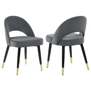 CoasterEssence 192542 Lindsey - Upholstered Dining Side Chair (Set of 2) - Gray