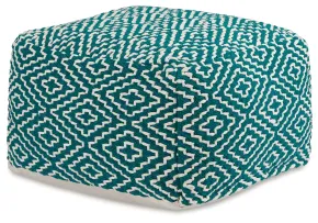 Ashley Furniture A1001055 Brynnsen - Pouf - Teal / Ivory