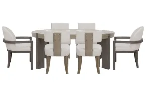 Pulaski Furniture P402230-KIT45 Pulaski Furniture P402230-KIT45 Anderson Park - Round Dining Table With 4 Klismos Dining Chairs And 2 Host Chairs - Moose Trail / Frontier Brown