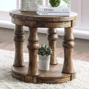 Furniture of America CM4424A-E Mika - End Table - Antique Oak