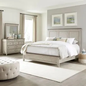 Liberty Furniture 457-BR-CPBDM Liberty Furniture 457-BR-CPBDM Ivy Hollow - 3 Piece Bedroom Set (California King Panel Bed, Dresser & Mirror) - Weathered Linen / Dusty Taupe