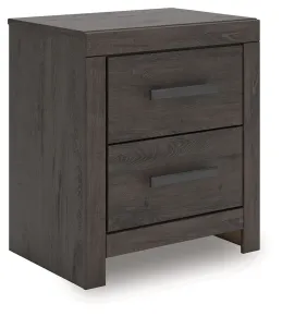Ashley Furniture B3789-92 Prendonea - Two Drawer Night Stand - Charcoal