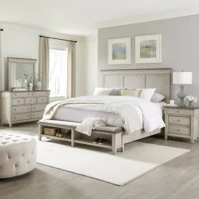 Liberty Furniture 457-BR-CSBDMN Liberty Furniture 457-BR-CSBDMN Ivy Hollow - 4 Piece Bedroom Set (California King Storage Bed, Dresser & Mirror, Nightstand) - Weathered Linen / Dusty Taupe