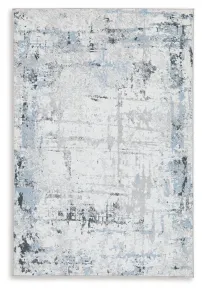 Ashley Furniture R406981 Emertonly - 8' x 10' Washable Rug - Blue / White / Gray
