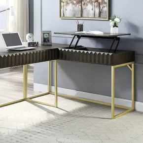 Furniture of America CM-DK406WN-PK Freiburg - Corner Desk - Walnut