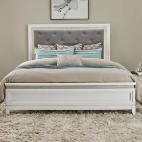 Liberty Furniture 781-BR15HU Liberty Furniture 781-BR15HU Reflections - King Upholstered Panel Headboard With Lights - Pearl White