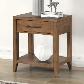 Liberty Furniture 936-BR62 Shaker Lakes - Open Nightstand With Charging Station - Harvest Brown
